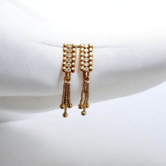 Gorgeous Design Gold Plated Crystal Zircon Stone Earrings