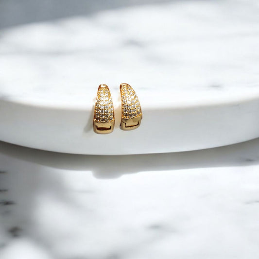 Elegant Design Gold Plated Zircon Stone Earrings