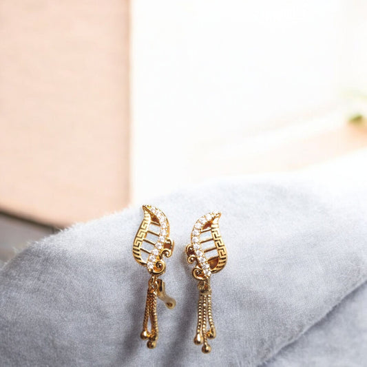 Luminous Design Gold Plated Crystal Zircon Stone Earrings
