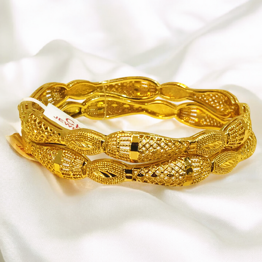 Luminous Design Gold Plated 2pc Bangles