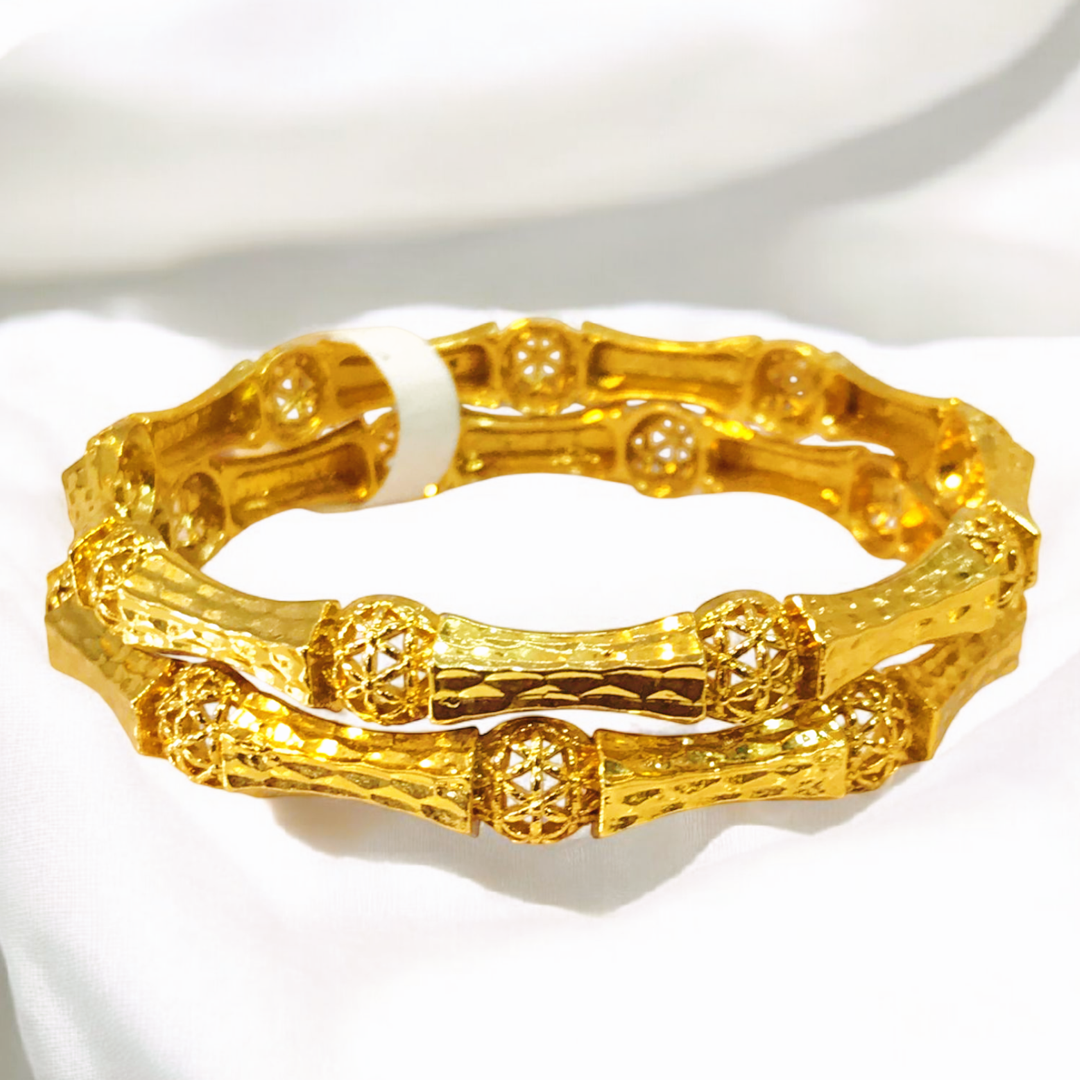 Elegant Design Gold Plated 2pc Bangles Set