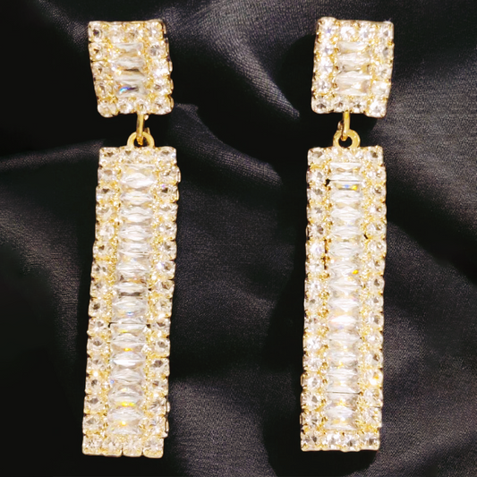 Elegant Design Gold Plated Zircon Stone Earrings
