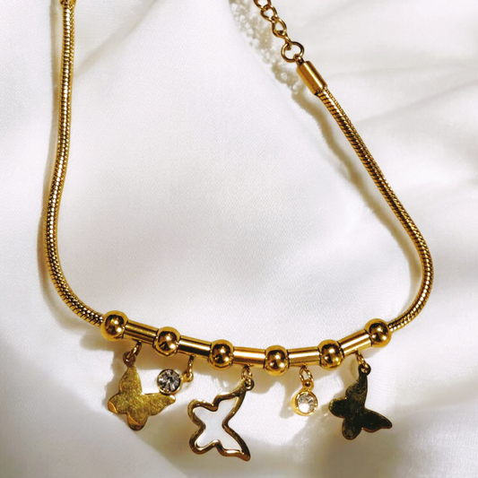Fancy Butterfly Stainless Steel Bracelet