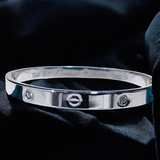 Gorgeous Design Silver Stainless Kara Zircon Stone