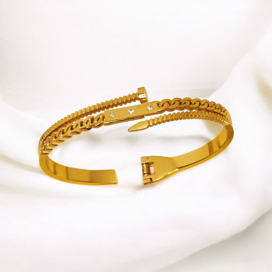 Luminous Design Gold Plated Crystal Zircon Stone Bracelet