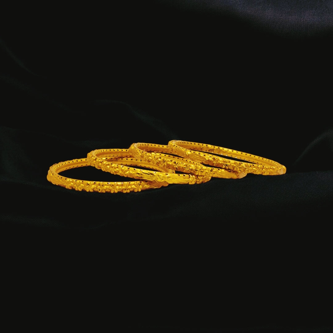Beautiful Design Gold Plated Bangle 4pc Set