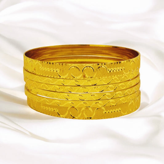 Elegant Design Gold Plated Bangles 6pc Set
