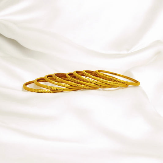 Stylish Design Gold Plated Bangles 8Pc Set