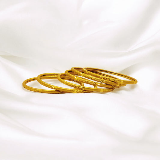 Stunning Design Gold Plated Bangles 6Pc Set