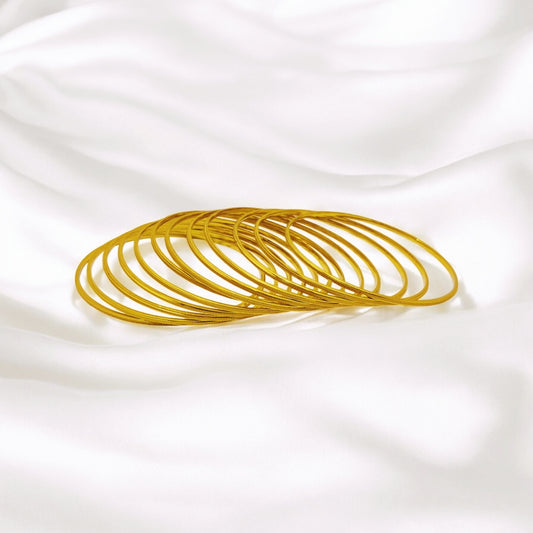 Luminous Design Gold Plated Bangles 12Pc Set