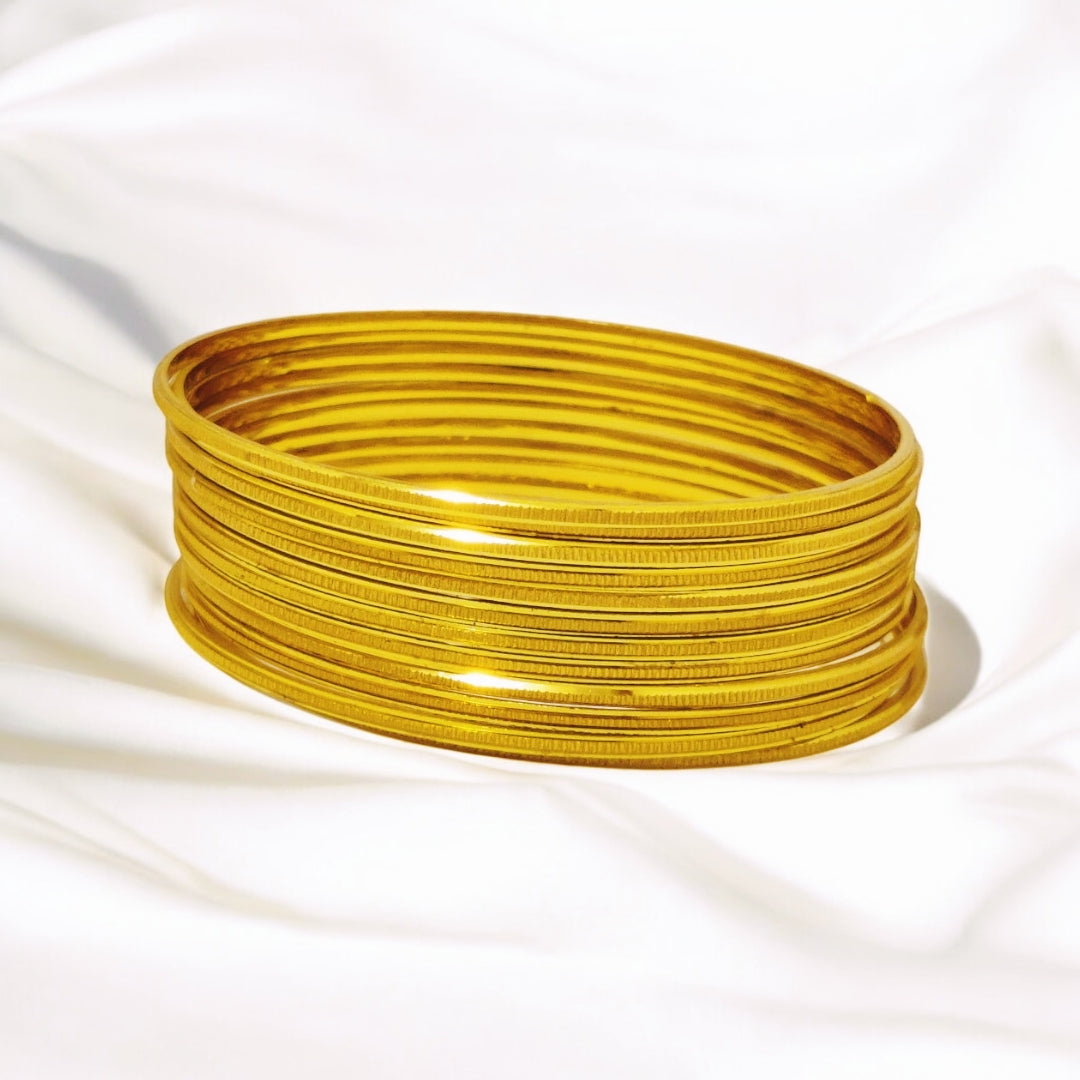 Luminous Design Gold Plated Bangles 12Pc Set