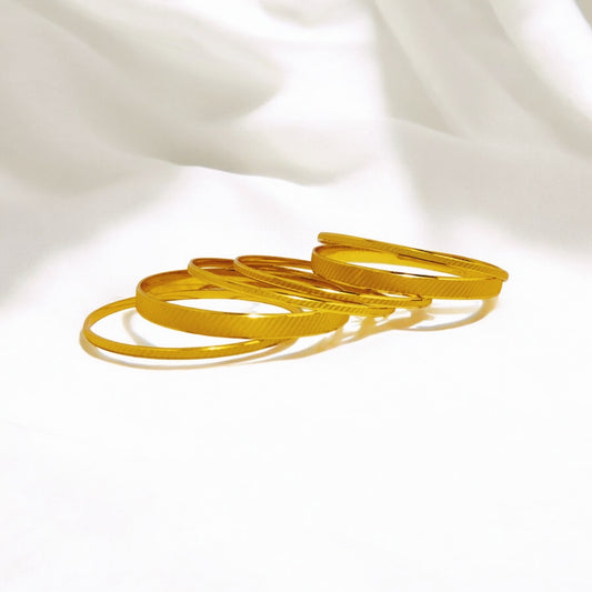 Stylish Design Gold Plated Bangles 6Pc Set
