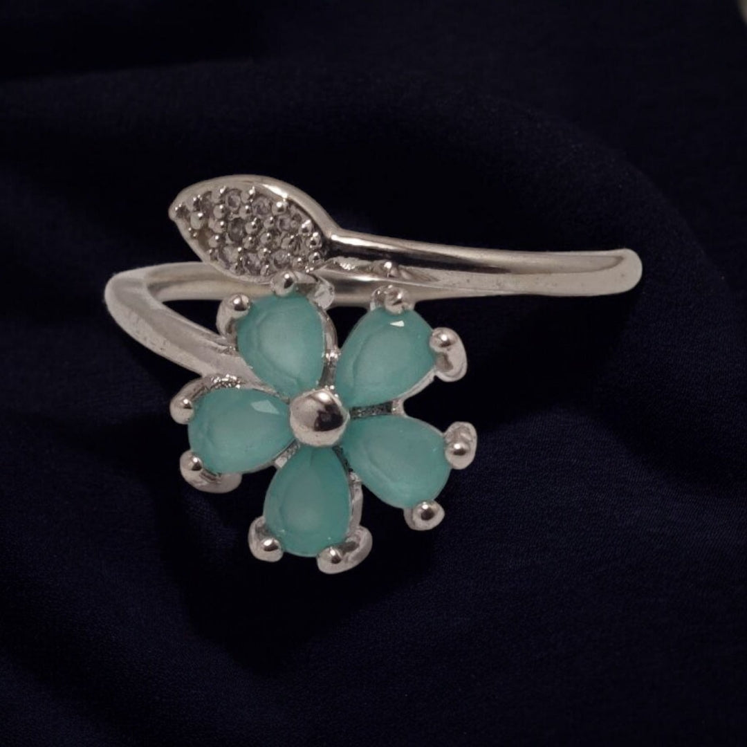 Sterling Design Silver Plated Zircon Stone Ring