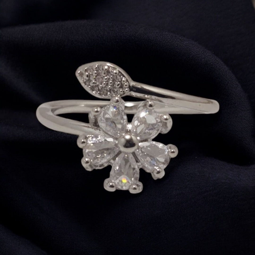 Sterling Design Silver Plated Zircon Stone Ring