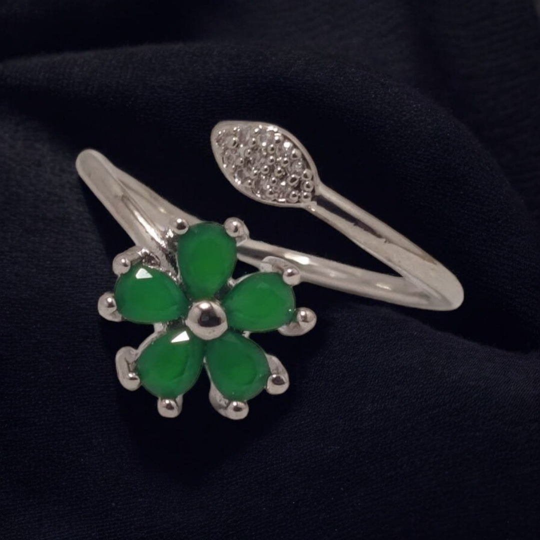 Sterling Design Silver Plated Zircon Stone Ring