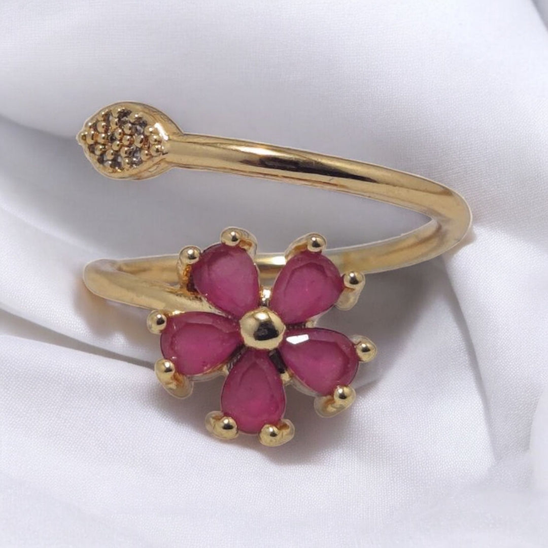 Sterling Design Gold Plated Zircon Stone Ring