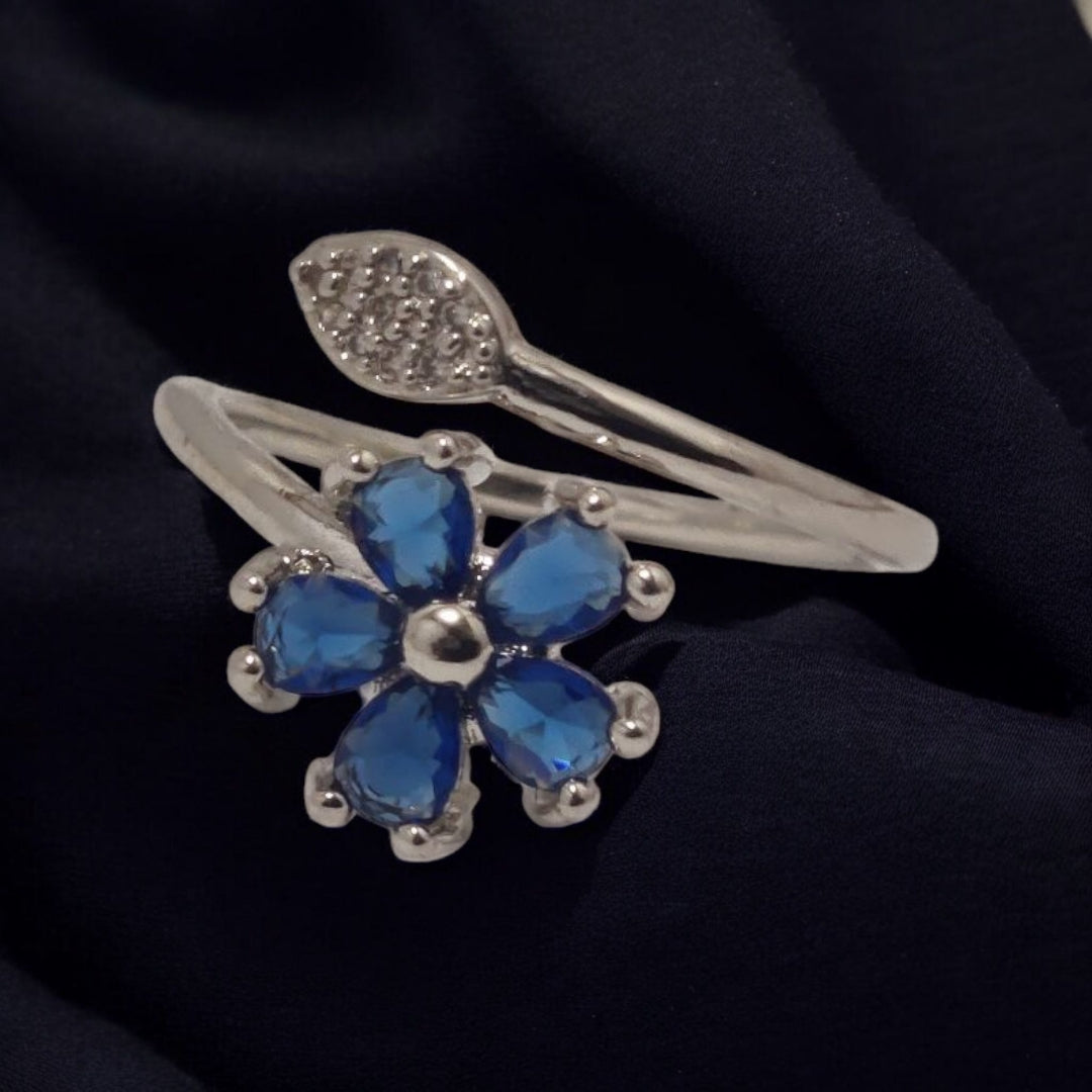 Sterling Design Silver Plated Zircon Stone Ring