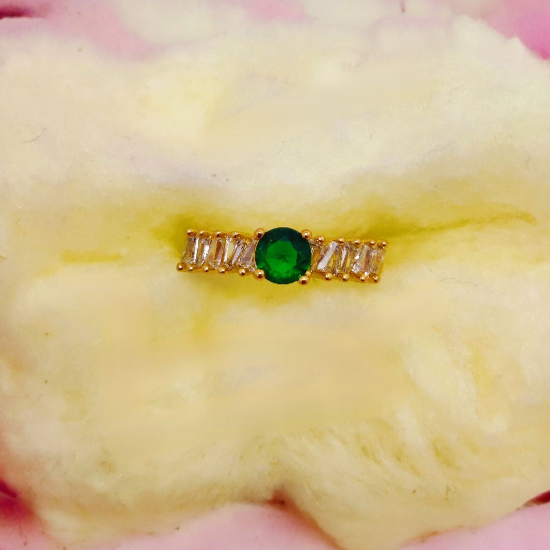 Elegant Design Gold Plated Zircon Stone Ring