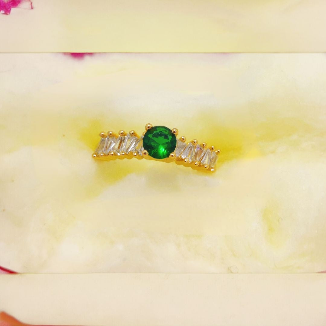 Elegant Design Gold Plated Zircon Stone Ring