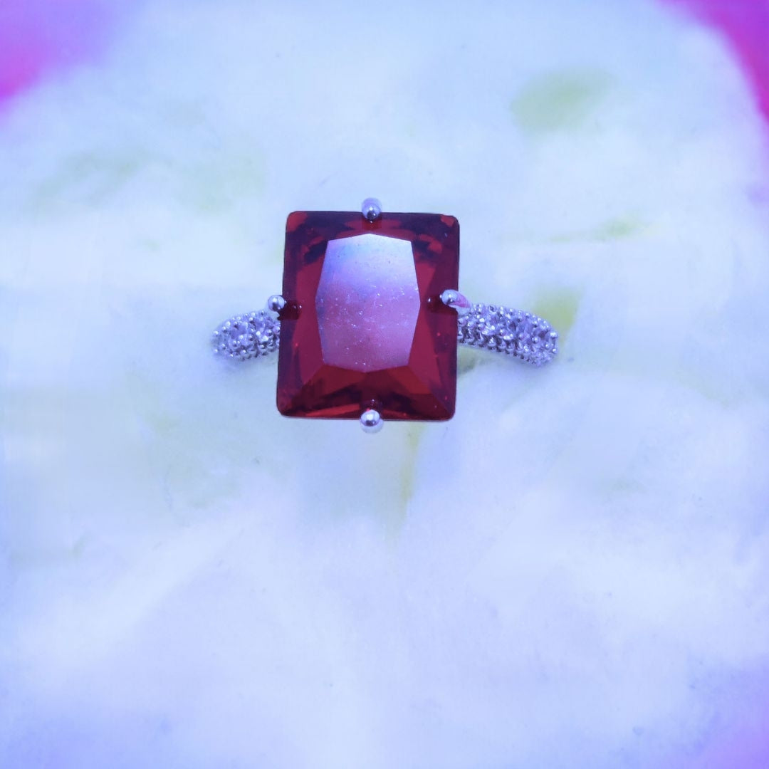 Beautiful Design Silver Plated Zircon Stone Ring