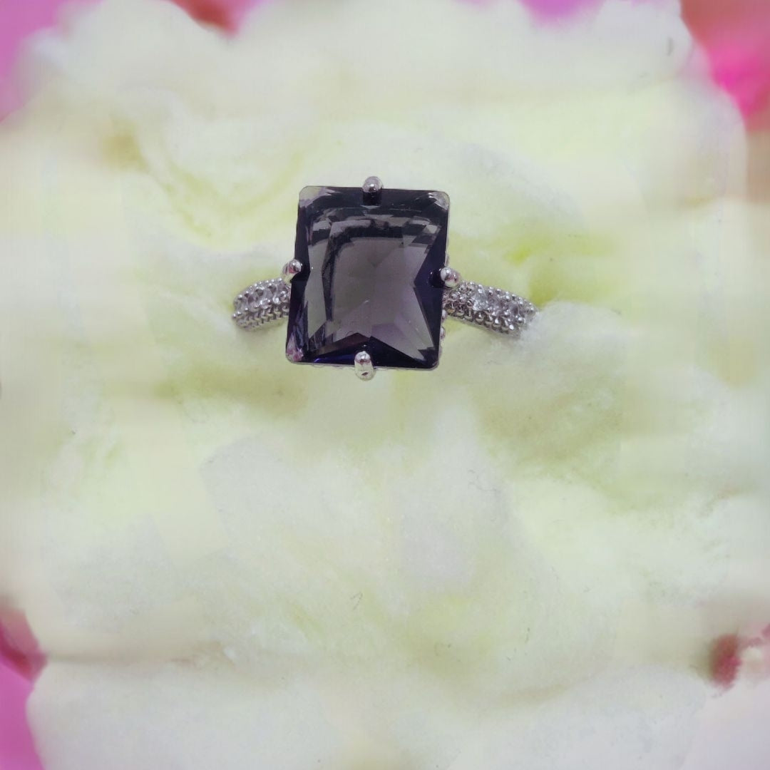 Beautiful Design Silver Plated Zircon Stone Ring