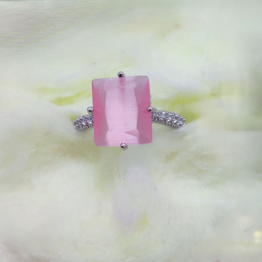 Beautiful Design Silver Plated Zircon Stone Ring