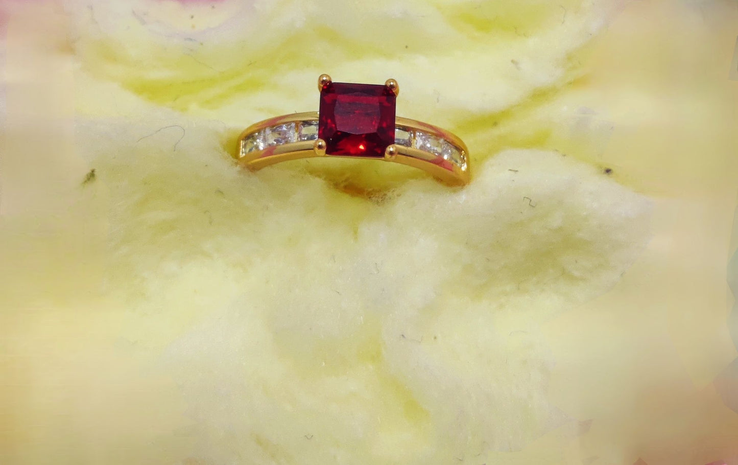 Beautiful Design Gold Plated Zircon Stone Ring