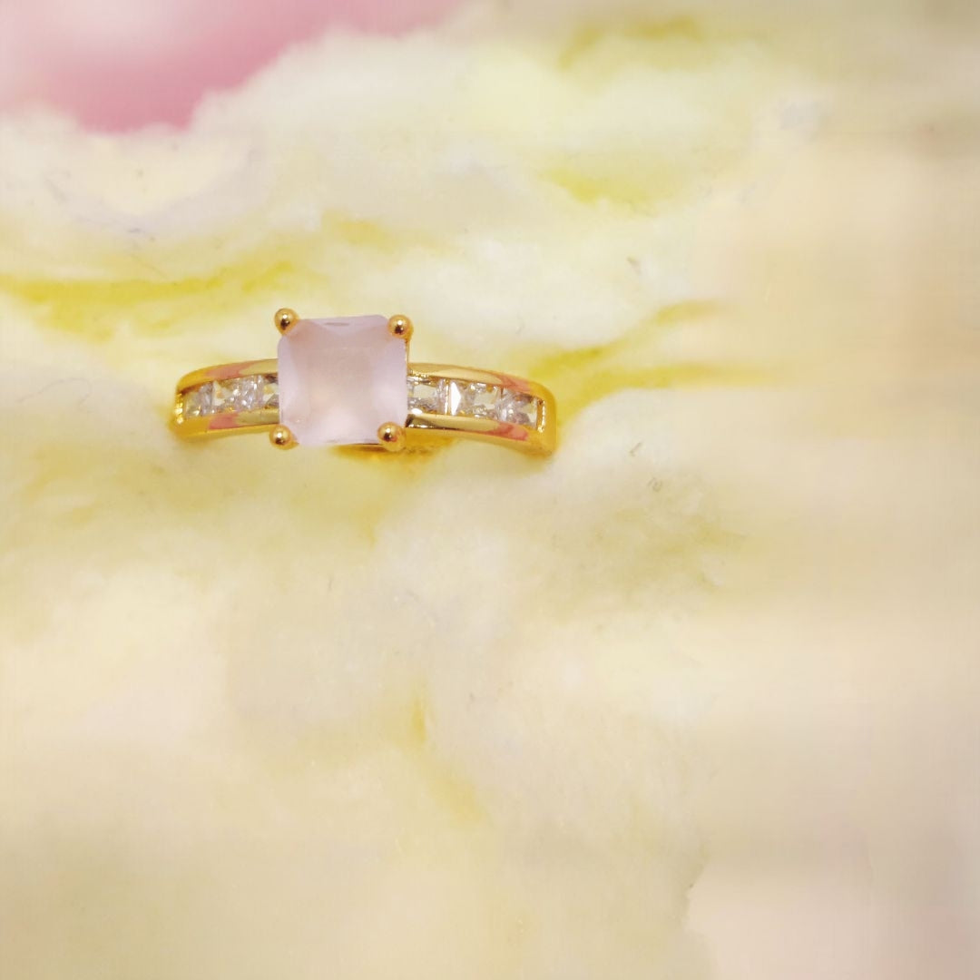 Beautiful Design Gold Plated Zircon Stone Ring