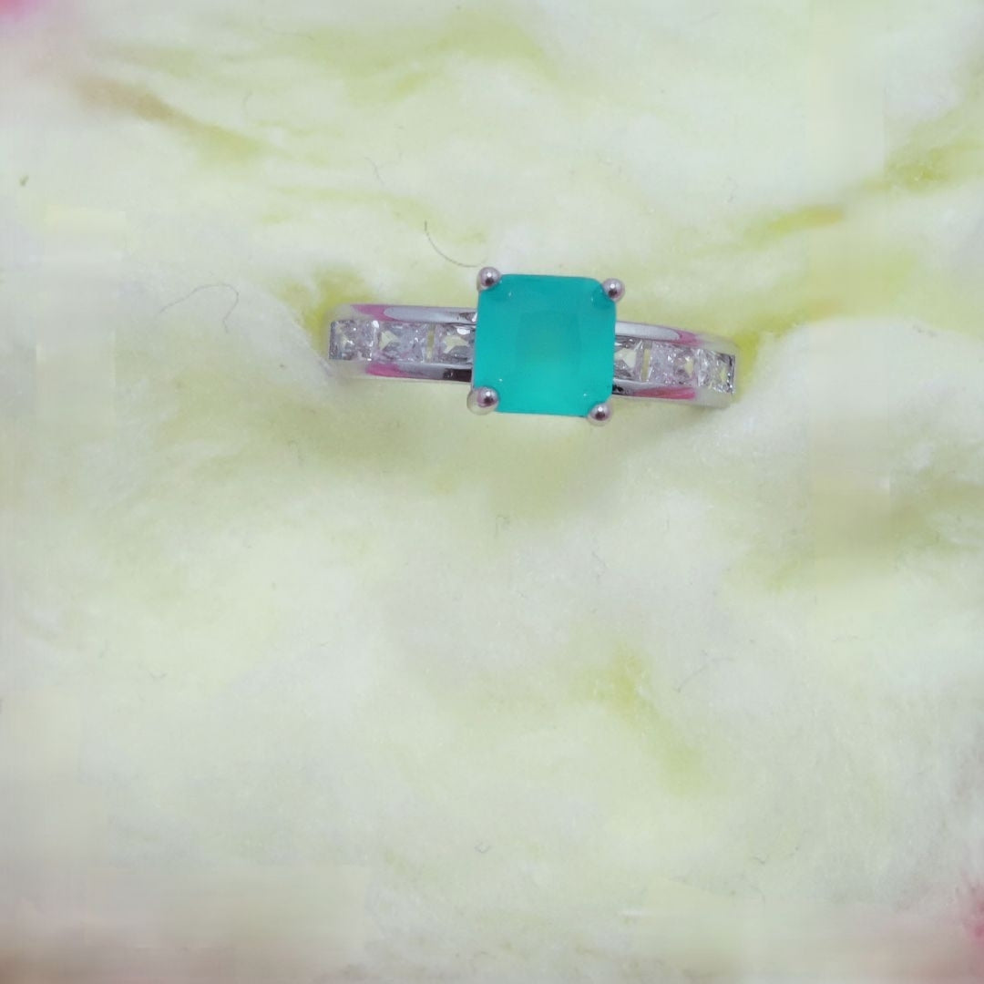 Beautiful Design Silver Plated Zircon Stone Ring