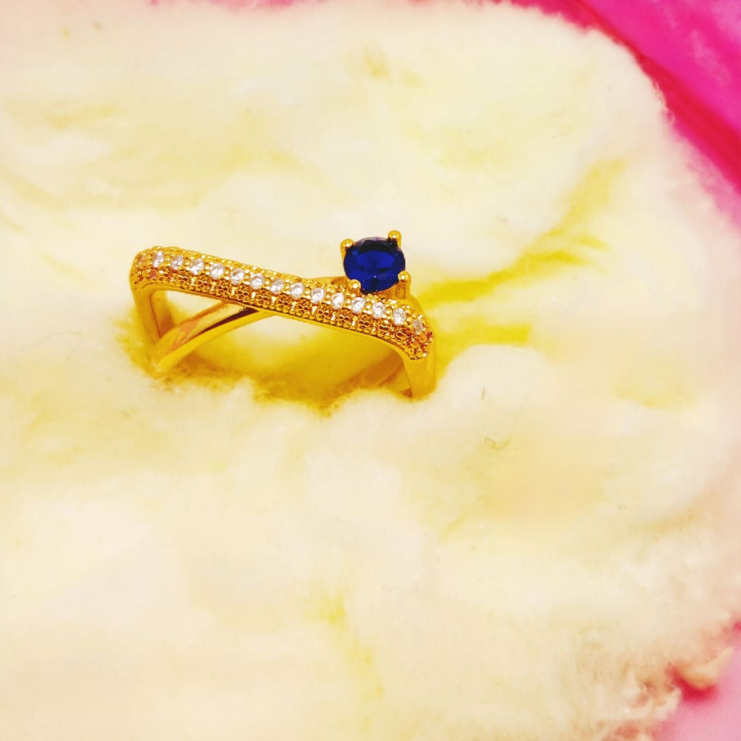 Elegant Design Gold Plated Zircon Stone Ring