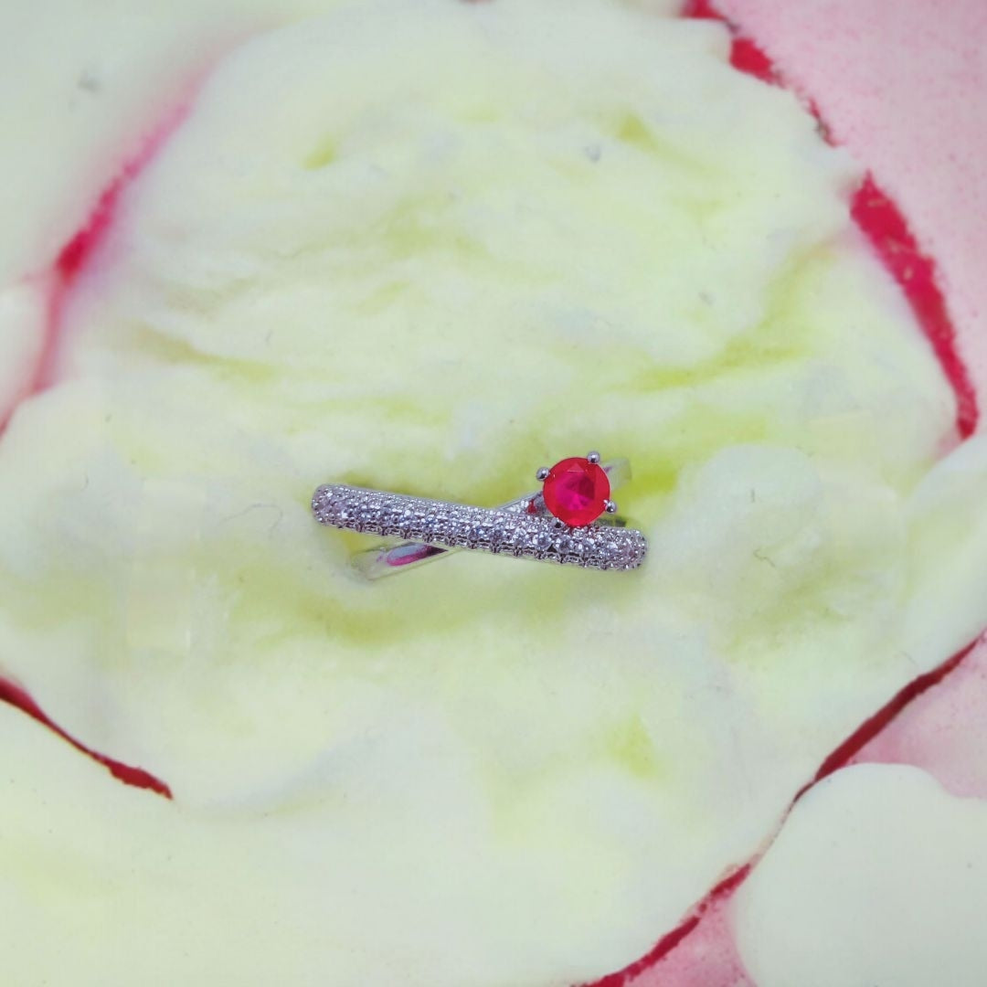 Elegant Design Silver Plated Zircon Stone Ring