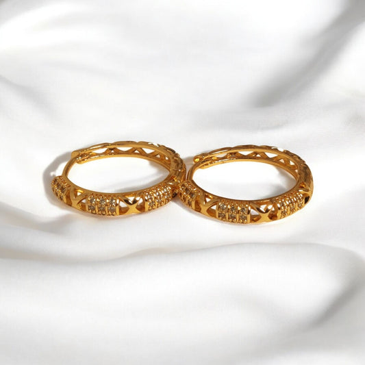 Beautiful Design Gold Plated Zircon Stone Earrings