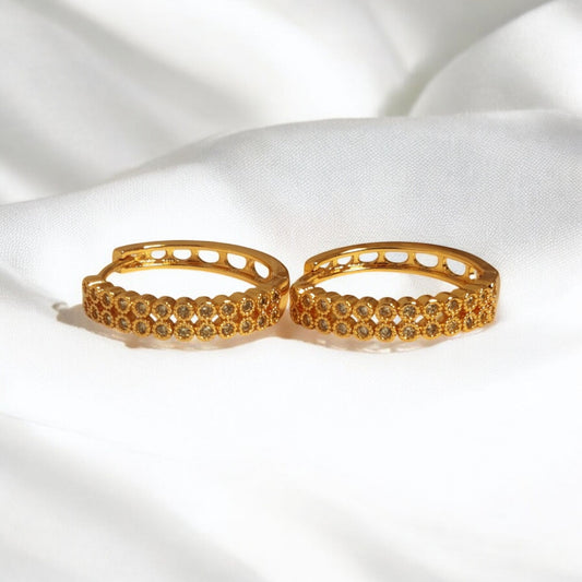 Elegant Design Gold Plated Zircon Stone Earrings