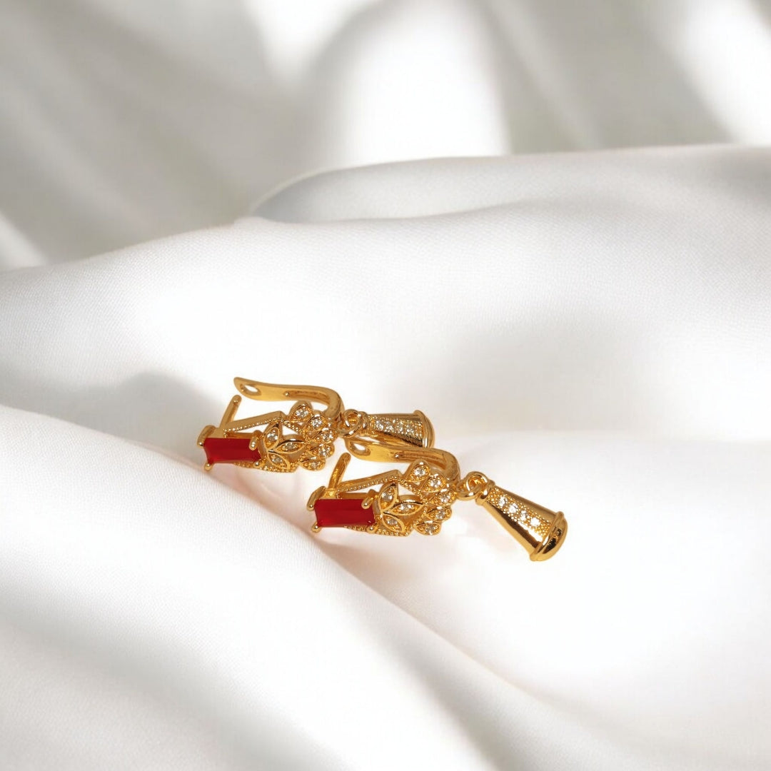 Beautiful Design Gold Plated Zircon Stone Earring