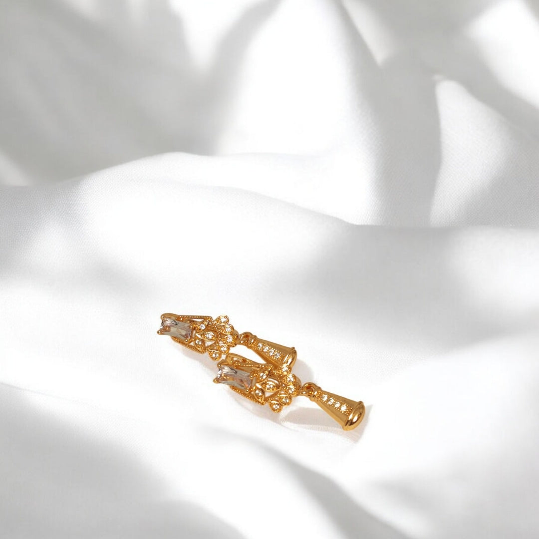 Beautiful Design Gold Plated Zircon Stone Earring