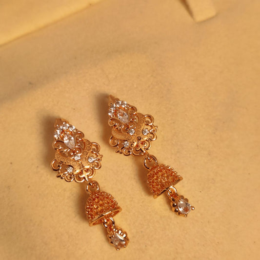 Stylish Design Gold Plated Zircon Stone Earring
