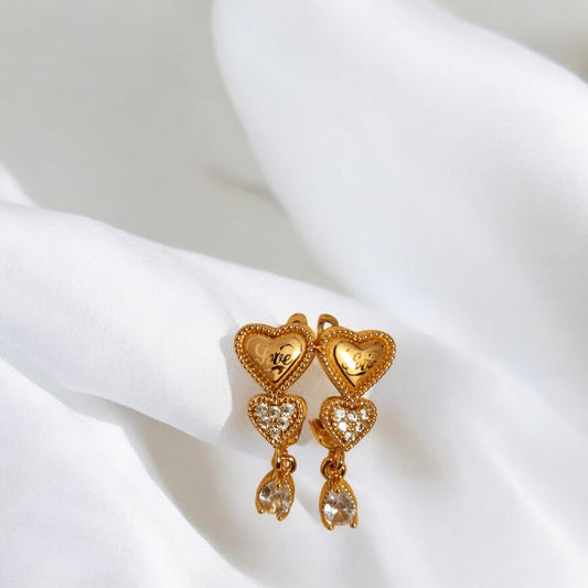 Stylish Design Gold Plated Zircon Stone Earrings