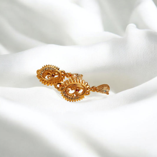 Stylish Design Gold Plated Zircon Stone Earring
