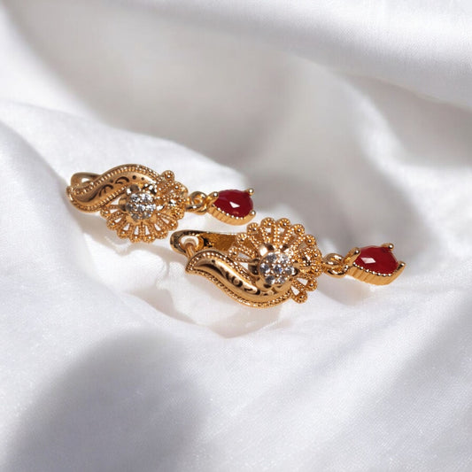 Elegant Design Gold Plated Zircon Stone Earring