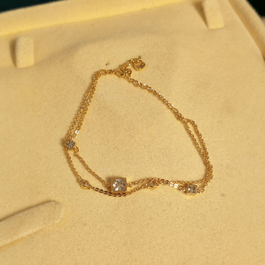 Stylish Design Gold Plated Zircon Stone Bracelet