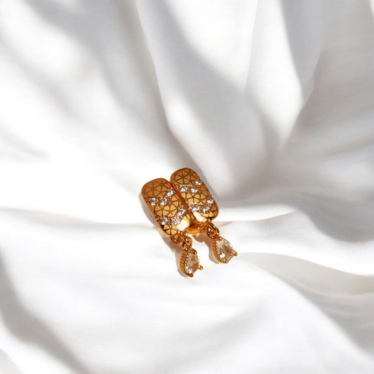 Beautiful Design Gold Plated Zircon Stone Earrings