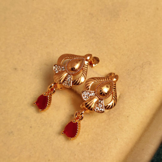 Elegant Design Gold Plated Zircon Stone Earring