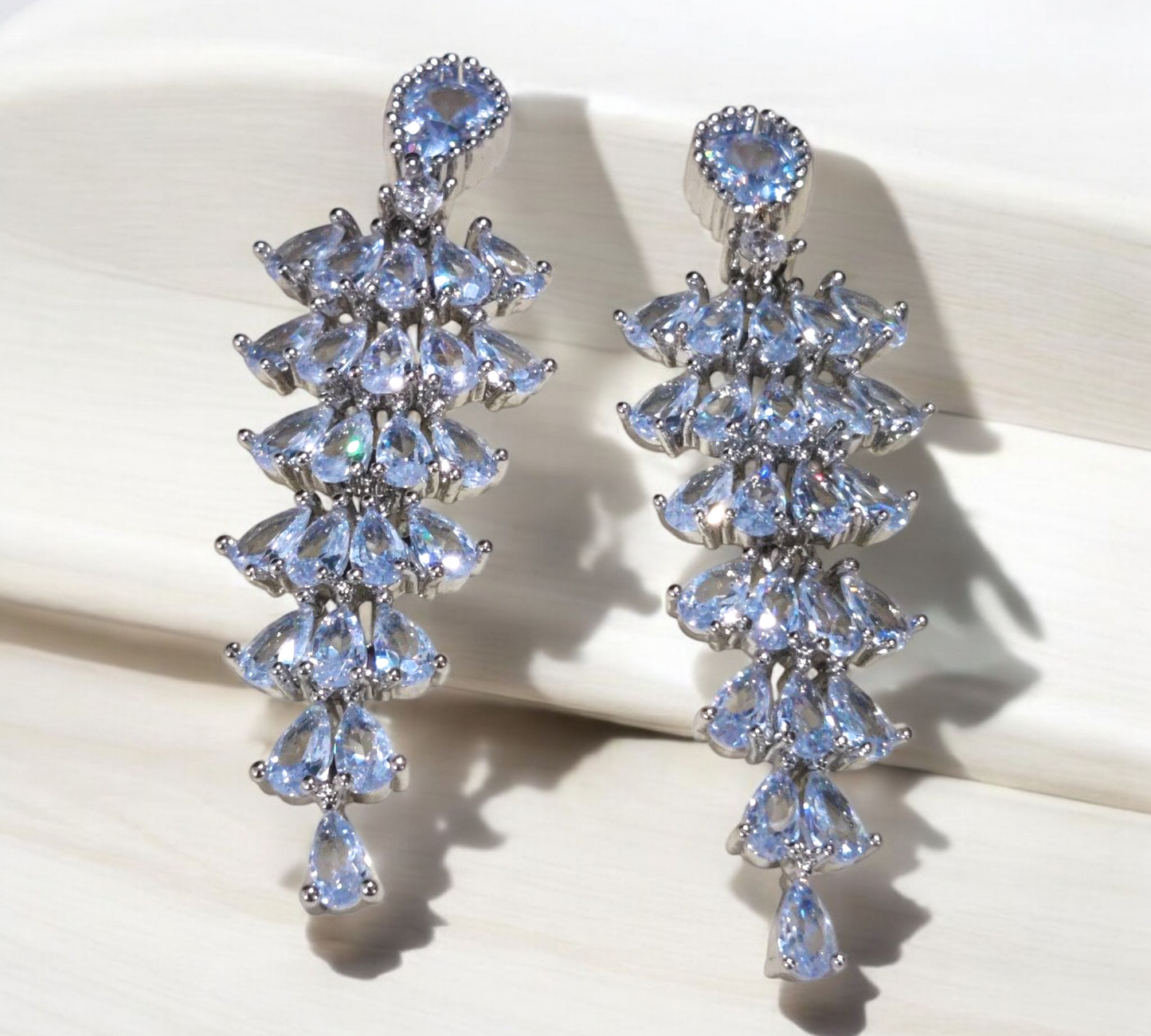 Leaf Design Gold Coated Clear Zircon Stone