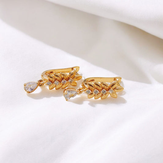 Luminous Design Gold Coated Crystal Zircon Stone