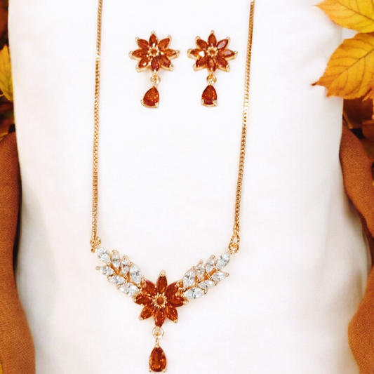 Luxury Design Gold Plated Red Zircon Stone Locket