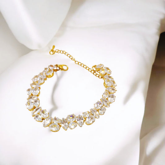 Stylish Design Gold Coated Zircon Stone Bracelet