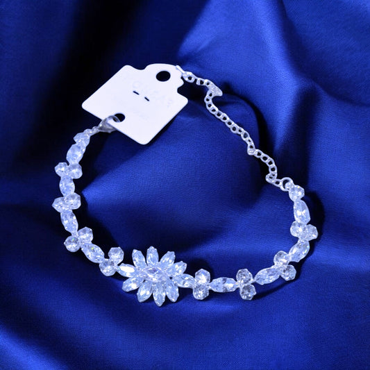Stylish Design Silver Coated Zircon Stone Bracelet