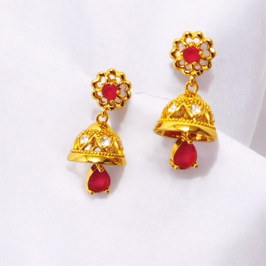 Unique Design Gold Coated Zircon Ruby Stone