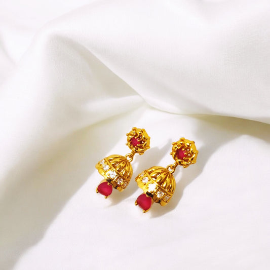 Unique Design Gold Coated Ruby Zircon Stone
