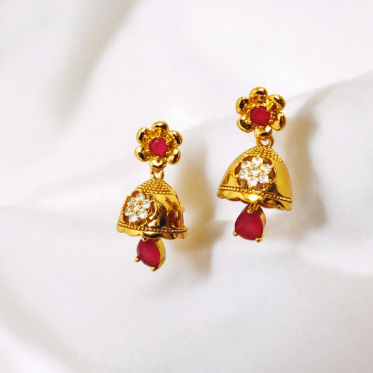 Unique Design Gold Coated Ruby Zircon Stone